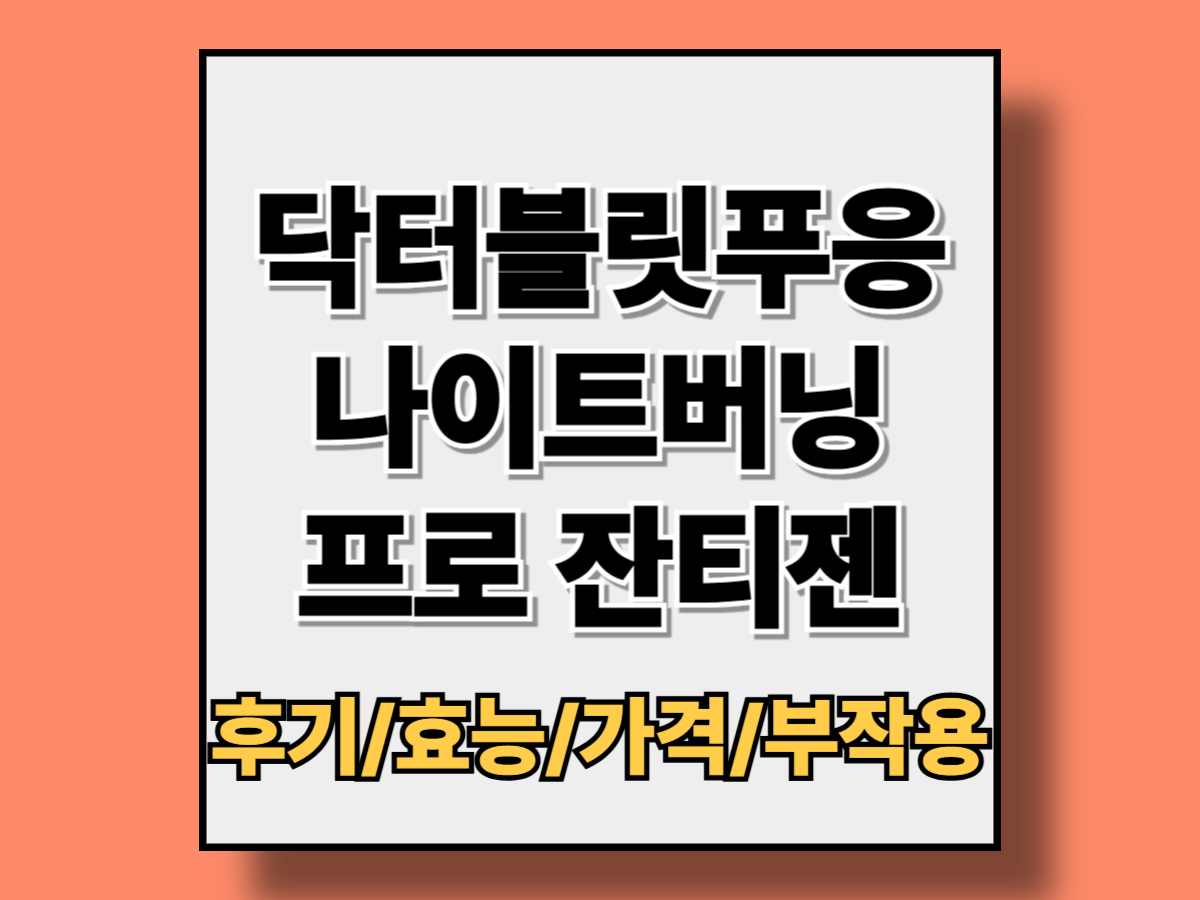 닥터블릿 푸응 나이트버닝 프로 잔티젠 효능 가격 후기
